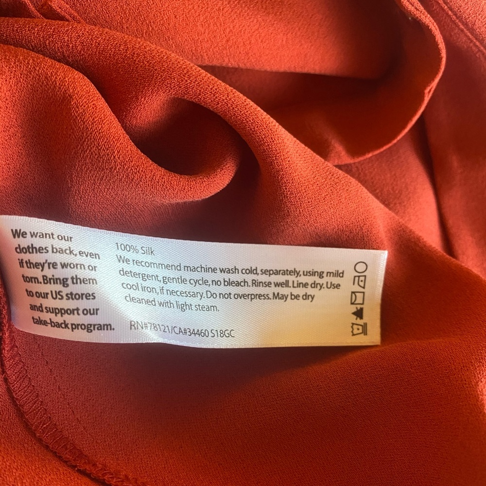 Eileen Fisher Silk Split Neck Blouse - Picture 10 of 10